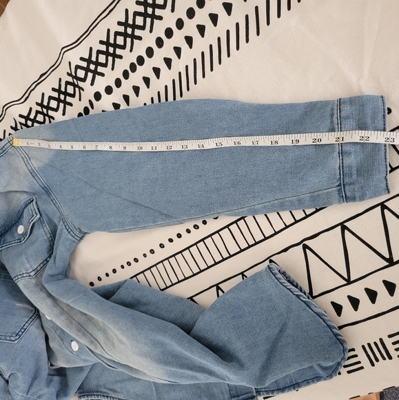 MISSLOOK Women's Long Sleeve Pocket Buttoned Distressed Denim Shirt Dress Size M - Picture 6 of 11